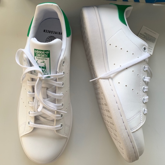 NEW Adidas Originals Stan Smith J Sneakers White Green Primegreen Size 7 - Picture 4 of 9